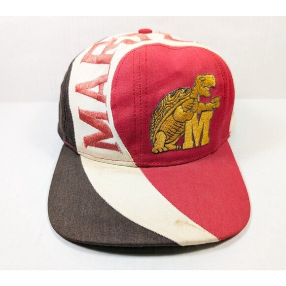 Vintage Maryland Terrapins Hat READ Snapback Twin Enterprise Stripe 90s Terps - Picture 2 of 13